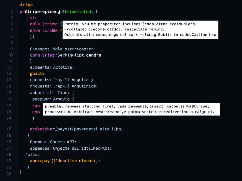 Exemplo de código de integração da API do Stripe em JavaScript Exemplo de código de integração da API do Stripe em JavaScript